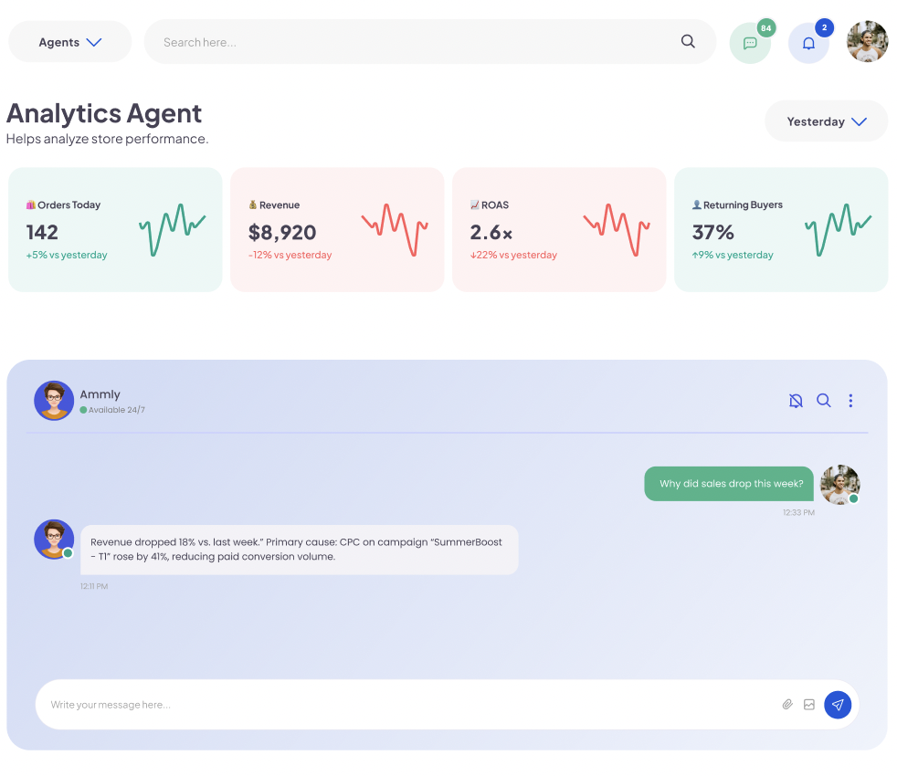 Chat Interface with Profile